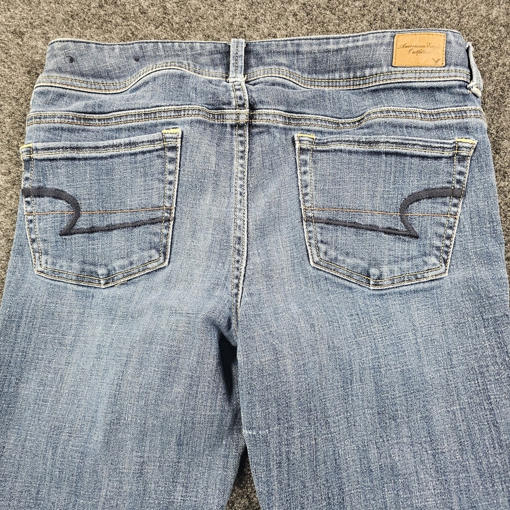 American Eagle Original Boot Jeans Womens 8 Long Stretch Bootcut Blue Denim - Picture 9 of 9